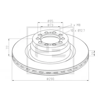 Jeu de 2 disques de frein avant PE Automotive 256.103-00A