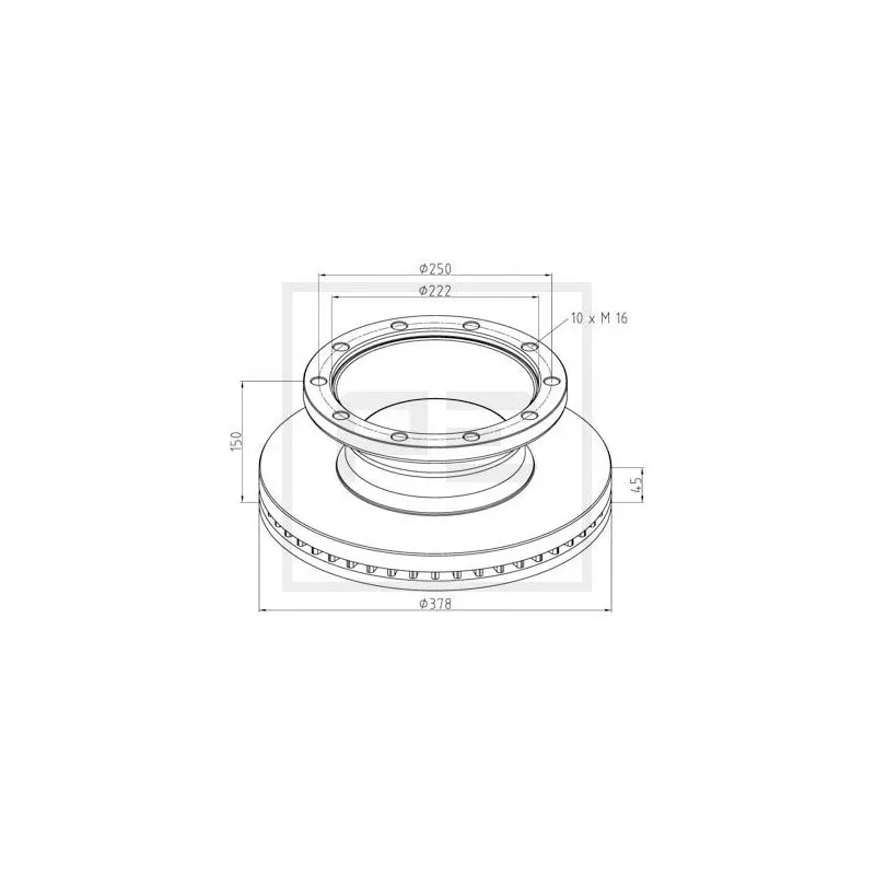 Jeu de 2 disques de frein avant PE Automotive 266.000-00A