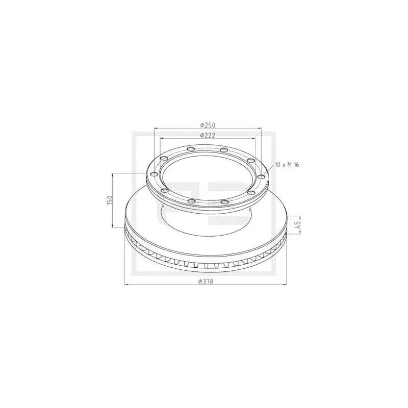 Jeu de 2 disques de frein avant PE Automotive 266.002-00A