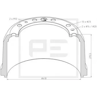 Tambour de frein PE Automotive 466.000-00A