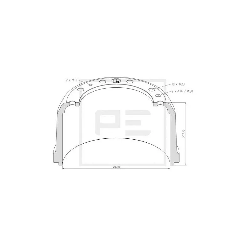 Tambour de frein PE Automotive 466.000-00A