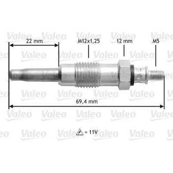 Bougie de préchauffage VALEO 345116