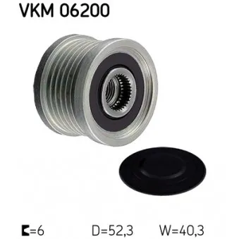 Poulie roue libre, alternateur SKF VKM 06200