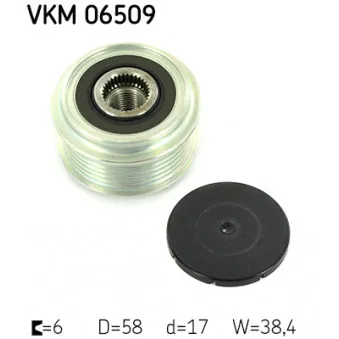 Poulie roue libre, alternateur SKF VKM 06509