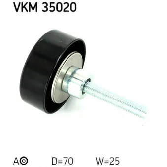 Poulie renvoi/transmission, courroie trapézoïdale à nervures SKF VKM 35020