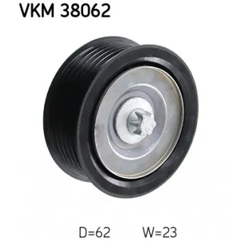 Poulie renvoi/transmission, courroie trapézoïdale à nervures SKF VKM 38062
