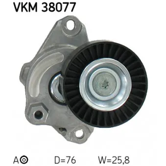 Poulie-tendeur, courroie trapézoïdale à nervures SKF VKM 38077