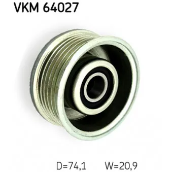 Poulie renvoi/transmission, courroie trapézoïdale à nervures SKF VKM 64027