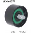 Poulie renvoi/transmission, courroie trapézoïdale à nervures SKF VKM 64074 - Visuel 1