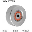 Poulie renvoi/transmission, courroie trapézoïdale à nervures SKF VKM 67005 - Visuel 1