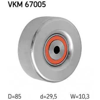 Poulie renvoi/transmission, courroie trapézoïdale à nervures SKF VKM 67005