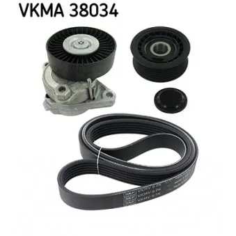 Jeu de courroies trapézoïdales à nervures SKF VKMA 38034