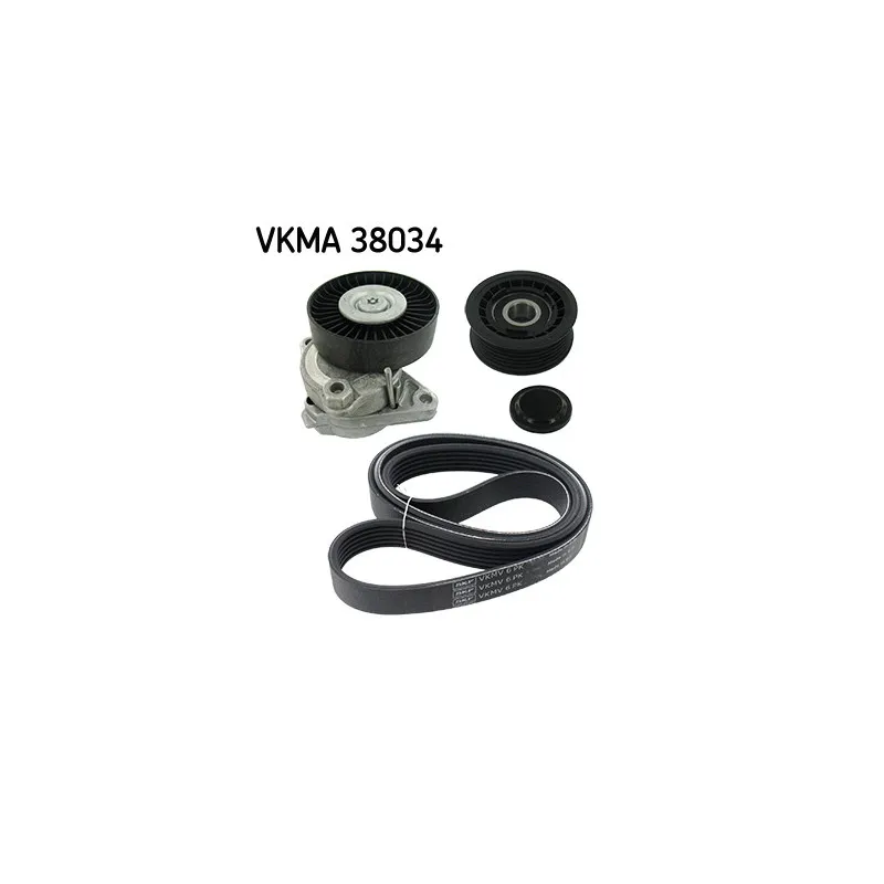 Jeu de courroies trapézoïdales à nervures SKF VKMA 38034