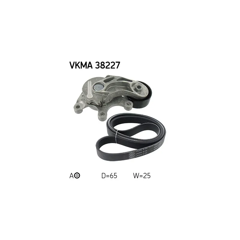 Jeu de courroies trapézoïdales à nervures SKF VKMA 38227