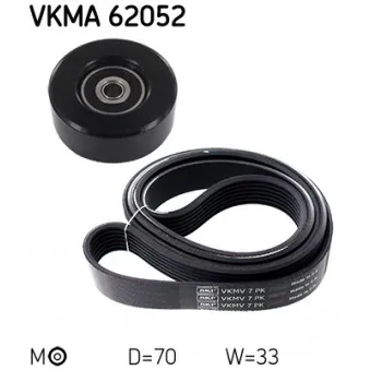 Jeu de courroies trapézoïdales à nervures SKF VKMA 62052