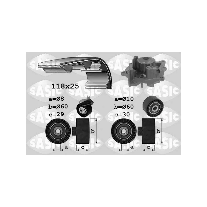Pompe à eau + kit de courroie de distribution SASIC 3900039