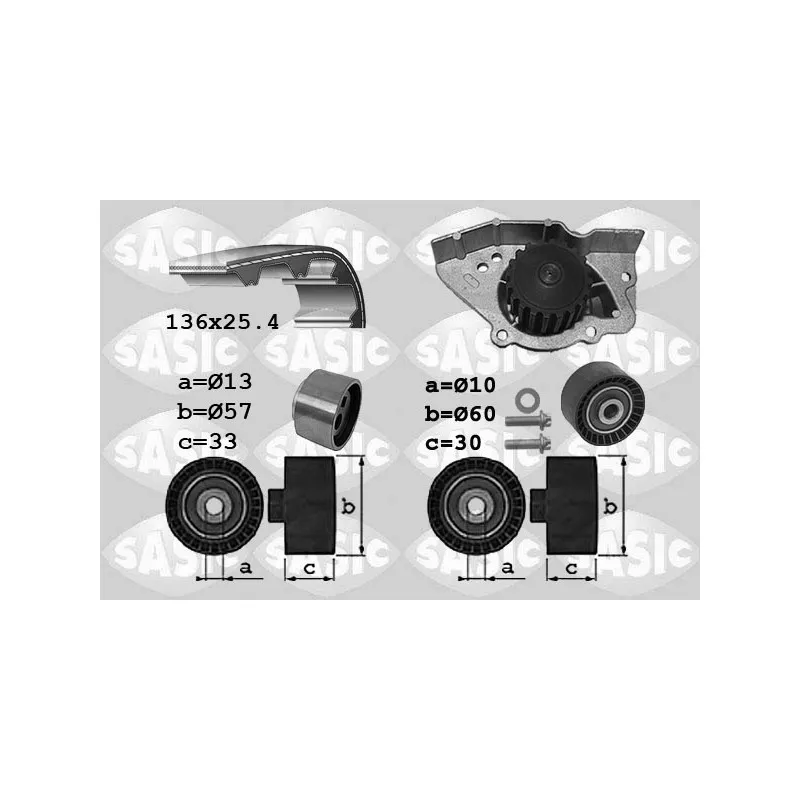 Pompe à eau + kit de courroie de distribution SASIC 3900041