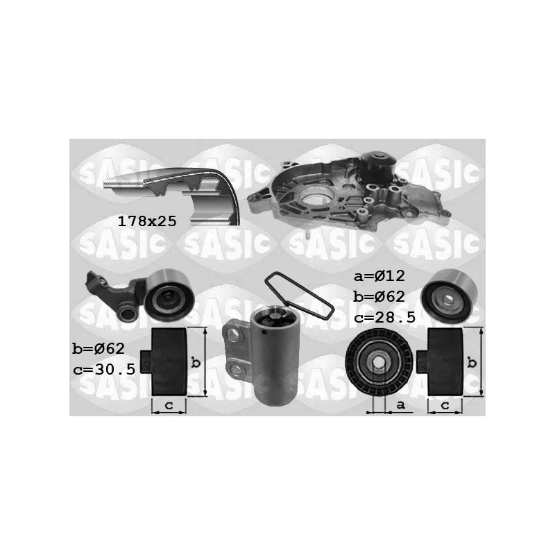 Pompe à eau + kit de courroie de distribution SASIC 3906094