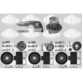 Pompe à eau + kit de courroie de distribution SASIC 3906095