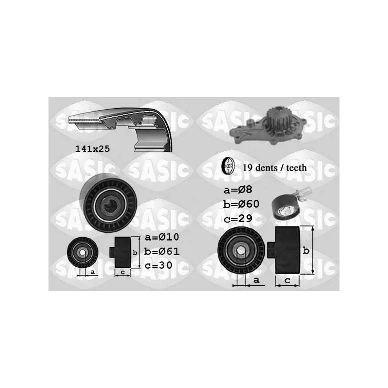 Pompe à eau + kit de courroie de distribution SASIC 3906097