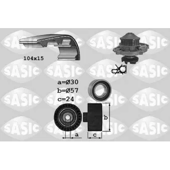Pompe à eau + kit de courroie de distribution SASIC 3906098