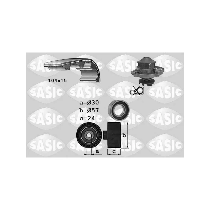 Pompe à eau + kit de courroie de distribution SASIC 3906098