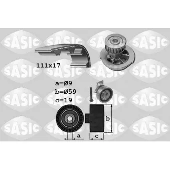Pompe à eau + kit de courroie de distribution SASIC 3906100