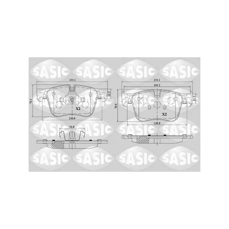 Jeu de 4 plaquettes de frein avant SASIC 6210077