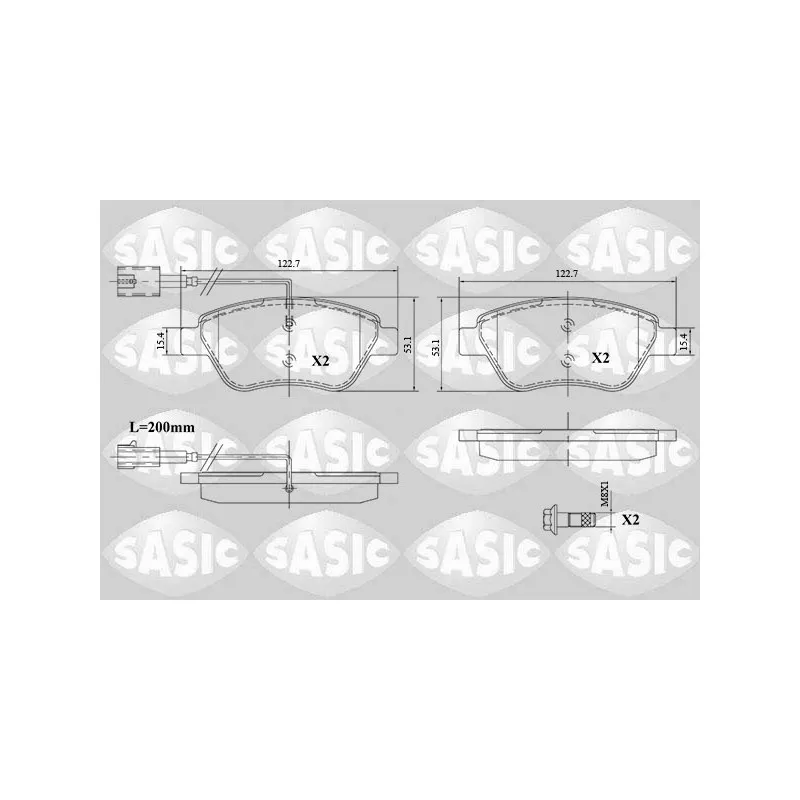 Jeu de 4 plaquettes de frein avant SASIC 6210081