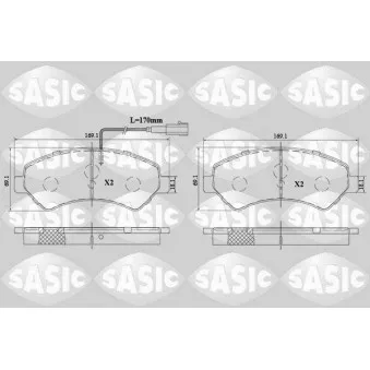 Jeu de 4 plaquettes de frein avant SASIC 6210084