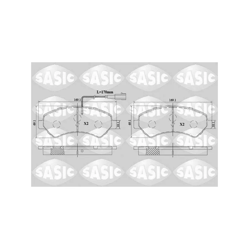 Jeu de 4 plaquettes de frein avant SASIC 6210084