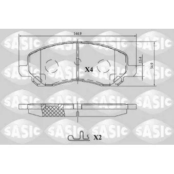 Jeu de 4 plaquettes de frein avant SASIC 6210087
