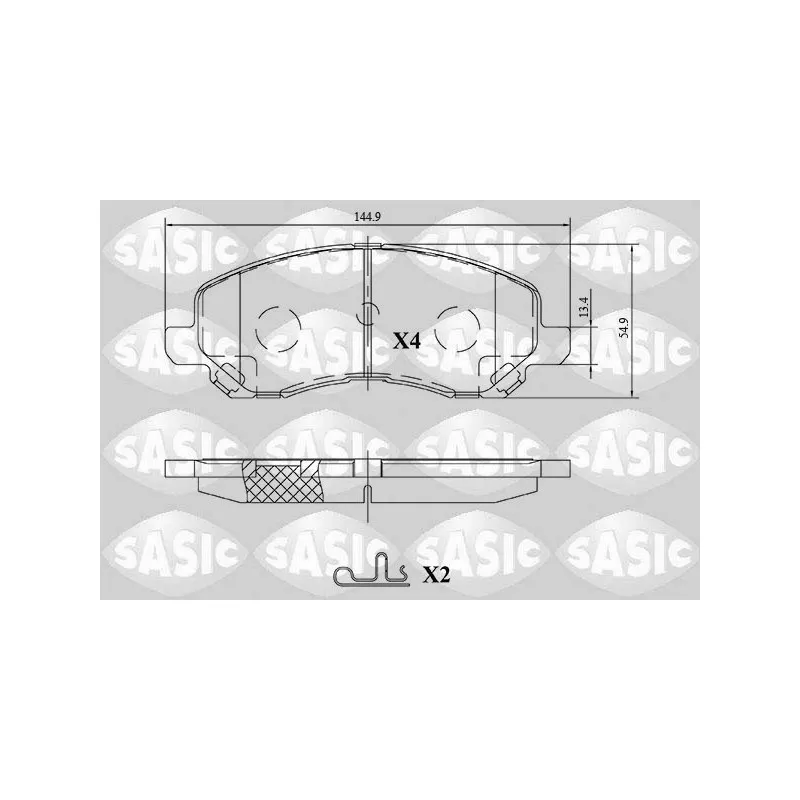Jeu de 4 plaquettes de frein avant SASIC 6210087