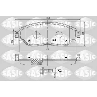 Jeu de 4 plaquettes de frein avant SASIC 6214038