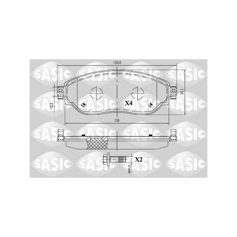 Jeu de 4 plaquettes de frein avant SASIC 6214038