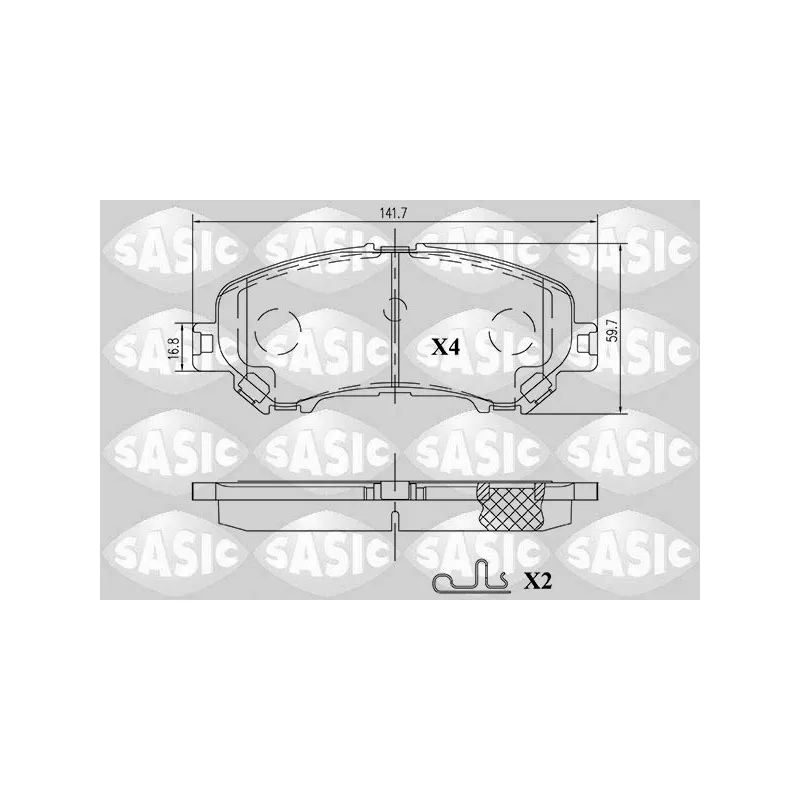 Jeu de 4 plaquettes de frein avant SASIC 6214039