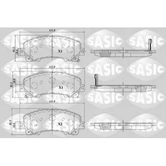 Jeu de 4 plaquettes de frein avant SASIC 6214040