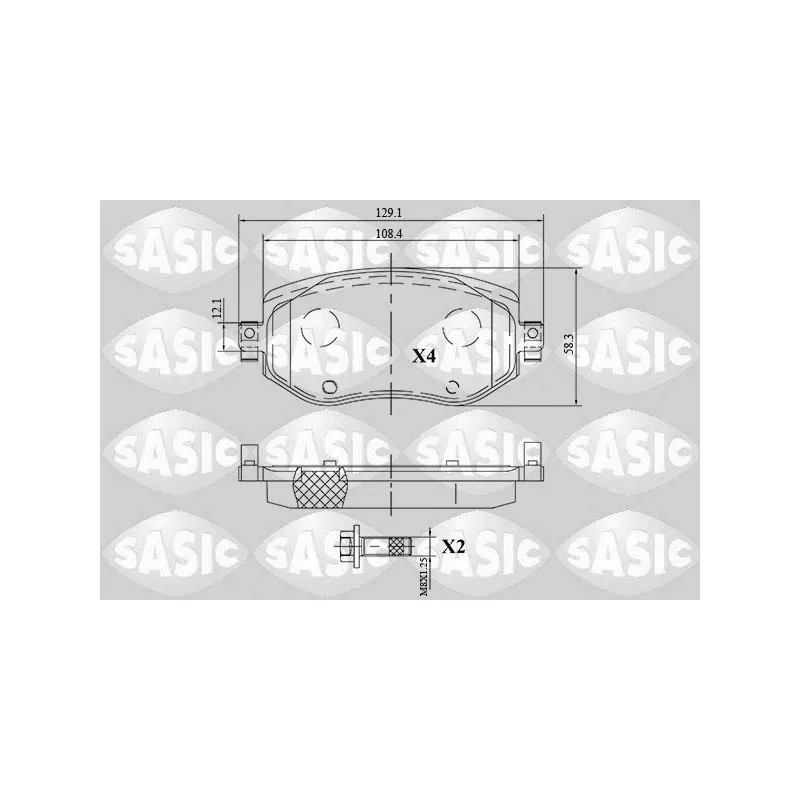 Jeu de 4 plaquettes de frein avant SASIC 6214041