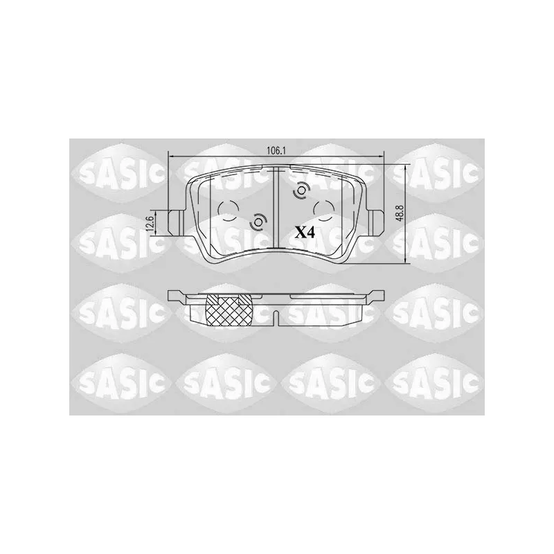 Jeu de 4 plaquettes de frein arrière SASIC 6216160
