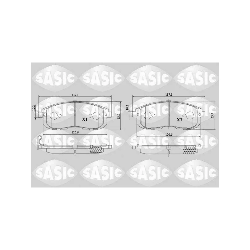 Jeu de 4 plaquettes de frein avant SASIC 6216167