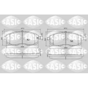 Jeu de 4 plaquettes de frein avant SASIC 6216169