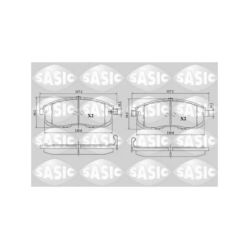 Jeu de 4 plaquettes de frein avant SASIC 6216169