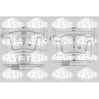 Jeu de 4 plaquettes de frein avant SASIC 6216173
