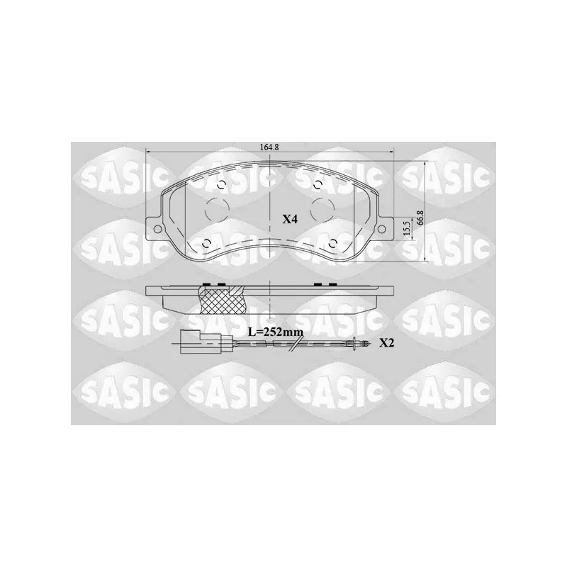 Jeu de 4 plaquettes de frein avant SASIC 6216179