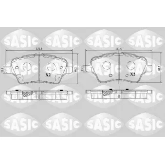 Jeu de 4 plaquettes de frein avant SASIC 6216180