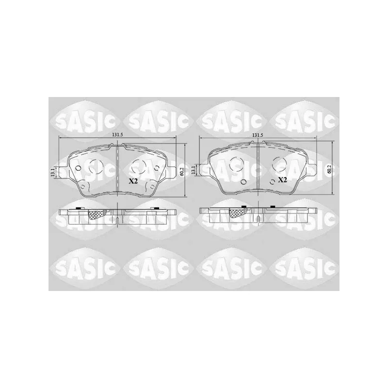 Jeu de 4 plaquettes de frein avant SASIC 6216180