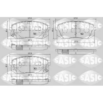Jeu de 4 plaquettes de frein avant SASIC 6216214