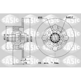 Jeu de 2 disques de frein arrière SASIC 9004209J