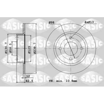 Jeu de 2 disques de frein avant SASIC 9004530J