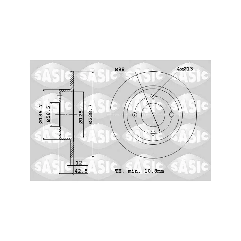 Jeu de 2 disques de frein avant SASIC 9004530J